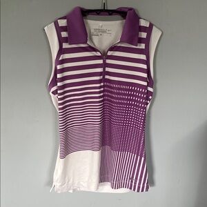 Nike Golf Women's Purple and White Striped Tank Top Size Small